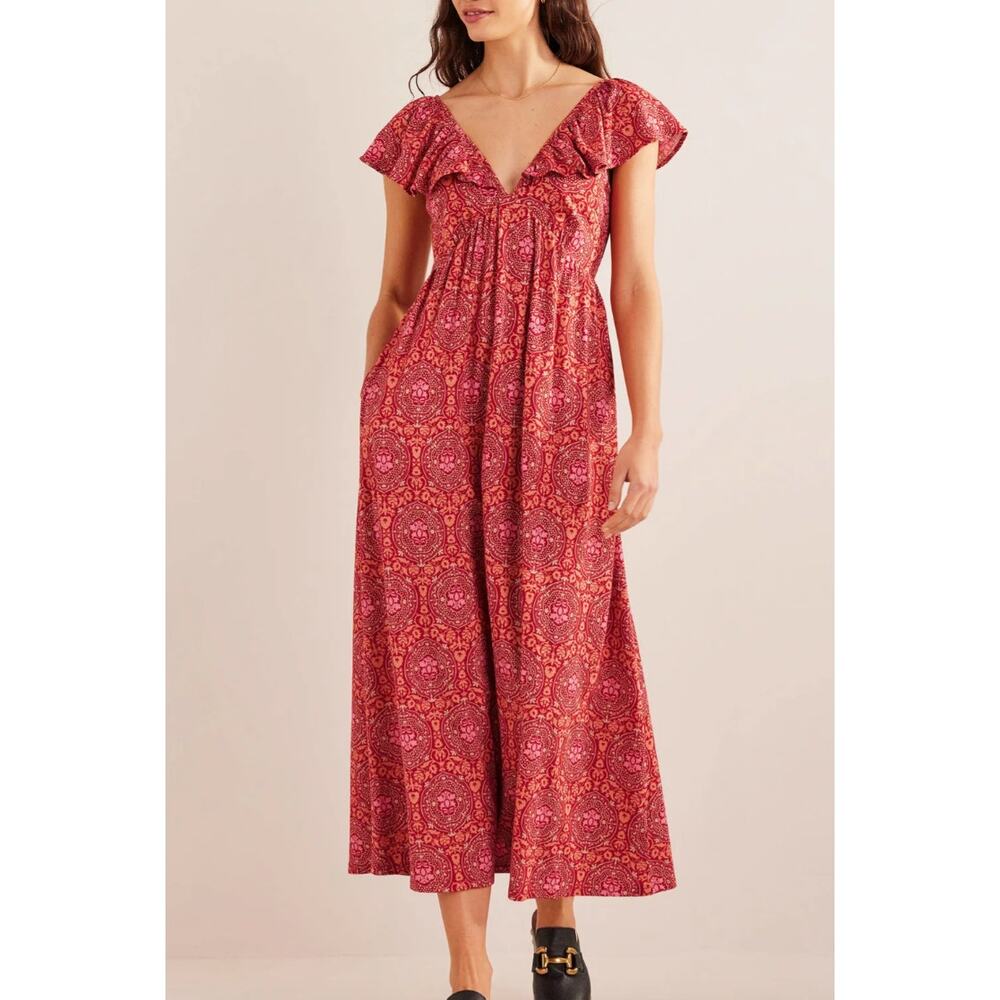 Boden Red Flutter Sleeve Sundress